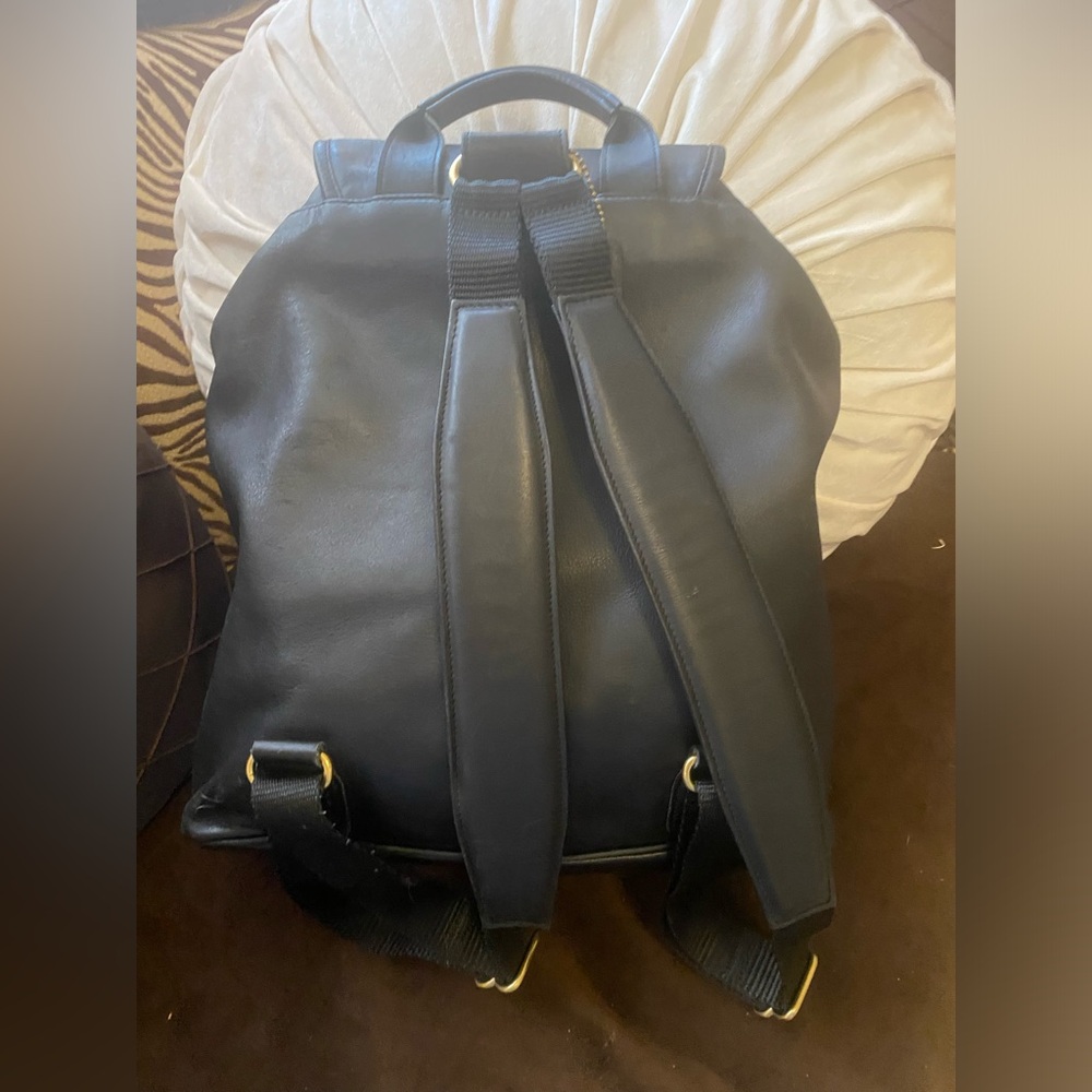 🎀 Super Rare Vintage Coach Retro Classsic Black Leather Backpack EUC   Spacious - Picture 4 of 9